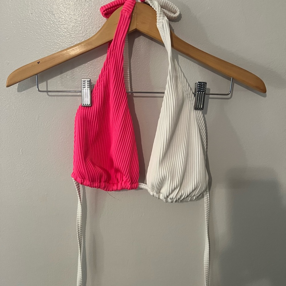 Split dye triangle bikini top